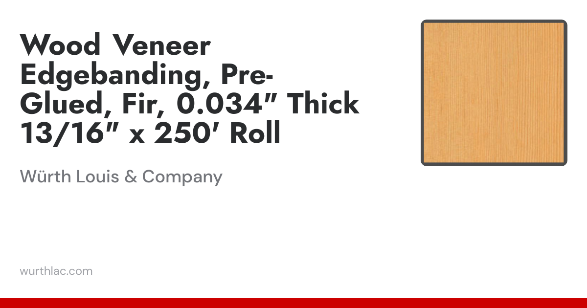 Sauers Pre-Glued White Birch Edge Banding - 13/16" X 50' Roll, Iron-On Wood Veneer