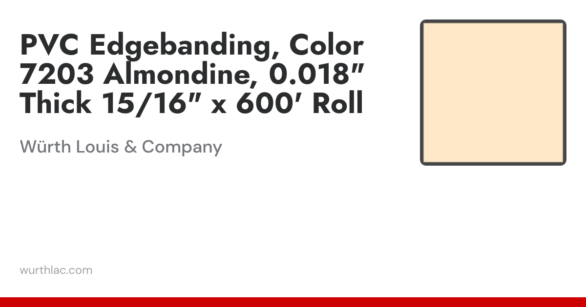 PVC Edgebanding, Color 7203 Almondine, 0.018