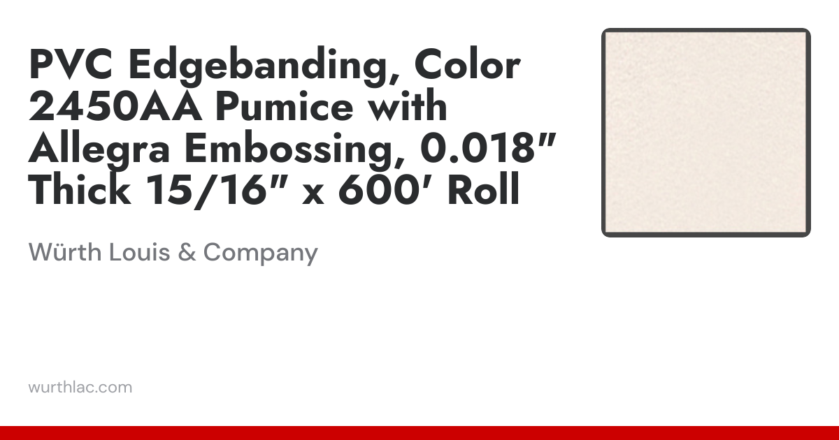 PVC Edgebanding, Color 2450AA Pumice with Allegra Embossing, 0.018 ...